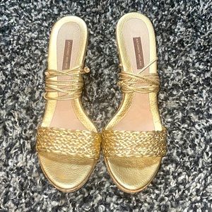 Classy Pewter Gold Heels